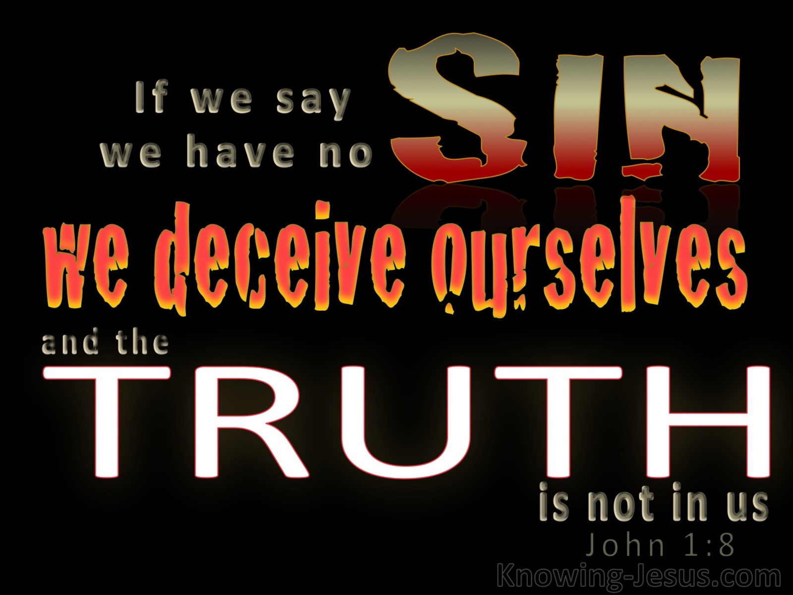 1 John 1:8 If We Say We Have No Sin We Deceive Ourselves (black)